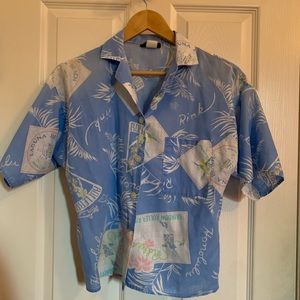Vintage 80s Roller Derby Inspired Button Up Shirt